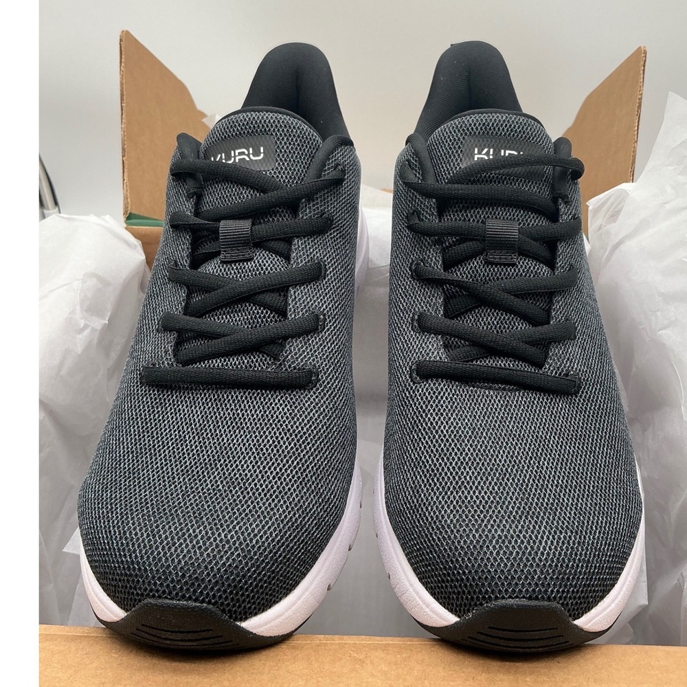 KURU Atom Womens 9.5 Medium Black White Mesh Athletic Running Walking Shoes